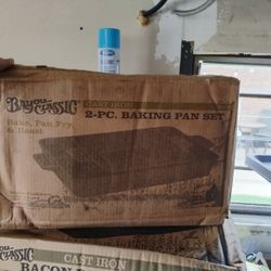 2 Piece Cast Iron Dishes Pans 