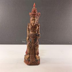 Hand-Carved Balinese Wooden Deity Statue – Vintage Indonesian Art – 14”
