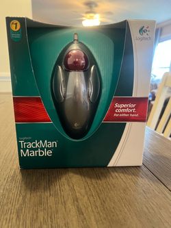 (NEW) Unopened box - Logitech Trackman Marble Trackball Mouse - Wired USB Ergonomic Mouse for Computers, with 4 Programmable Buttons