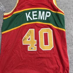 Shawn kemp Signed Autograph Custom Jersey - Beckett Coa - Seattle Super Sonics