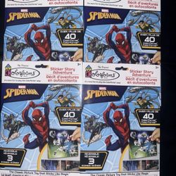 4 MARVEL Colorforms Spider-Man Sticker Story Adventure Set with 40 Stickers