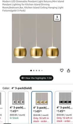 Modern LED Dimmable Pendant Light fixtures / Luminarias colgantes LED regulables modernas