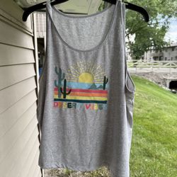 Joy Spun Women's Print Gray Tank Top XL