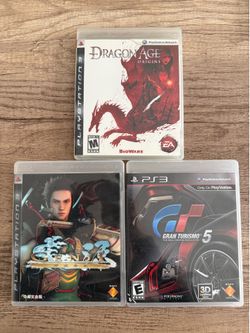 PS3 Game Bundle (3 Games) - Dragon Age, Gran Turismo 5, Genji