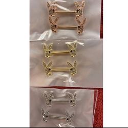Playboy bunny nipple rings