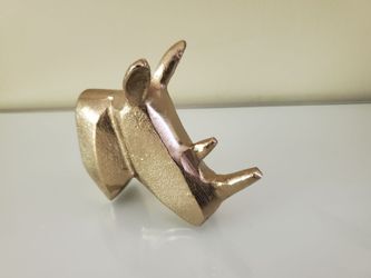 Gold Tone Metal Rhino Wall Hook Hanger