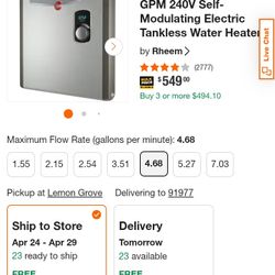 Rheem RTEX-24 Instant Water Heater 