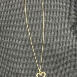 14k Gold Chain With Heart Charm