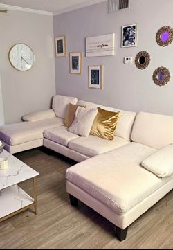 Cream sectional
