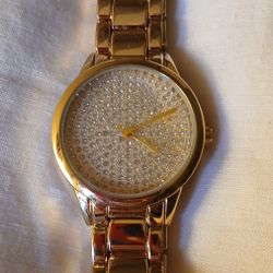 ALDO Gold-Tone Crystal Encrusted Watch
