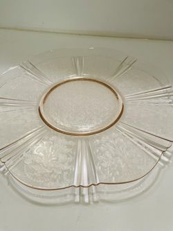 MACBETH VINTAGE PINK DEPRESSION GLASS AMERICAN SWEETHEART 12" SERVING PLATTER