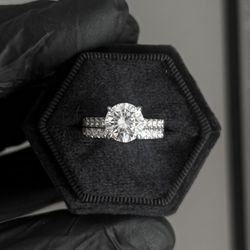 3CT VVS Moissanite Solitaire Wedding Ring 💎 | D Color Flawless Look! 💍 Size 6 | Matching Band Included 🚚 FREE Local Delivery ✨