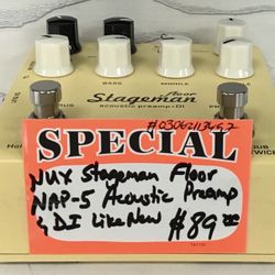 Nux Stagement Floor NAP-5 Acoustic Pre Amp & DI Like New 