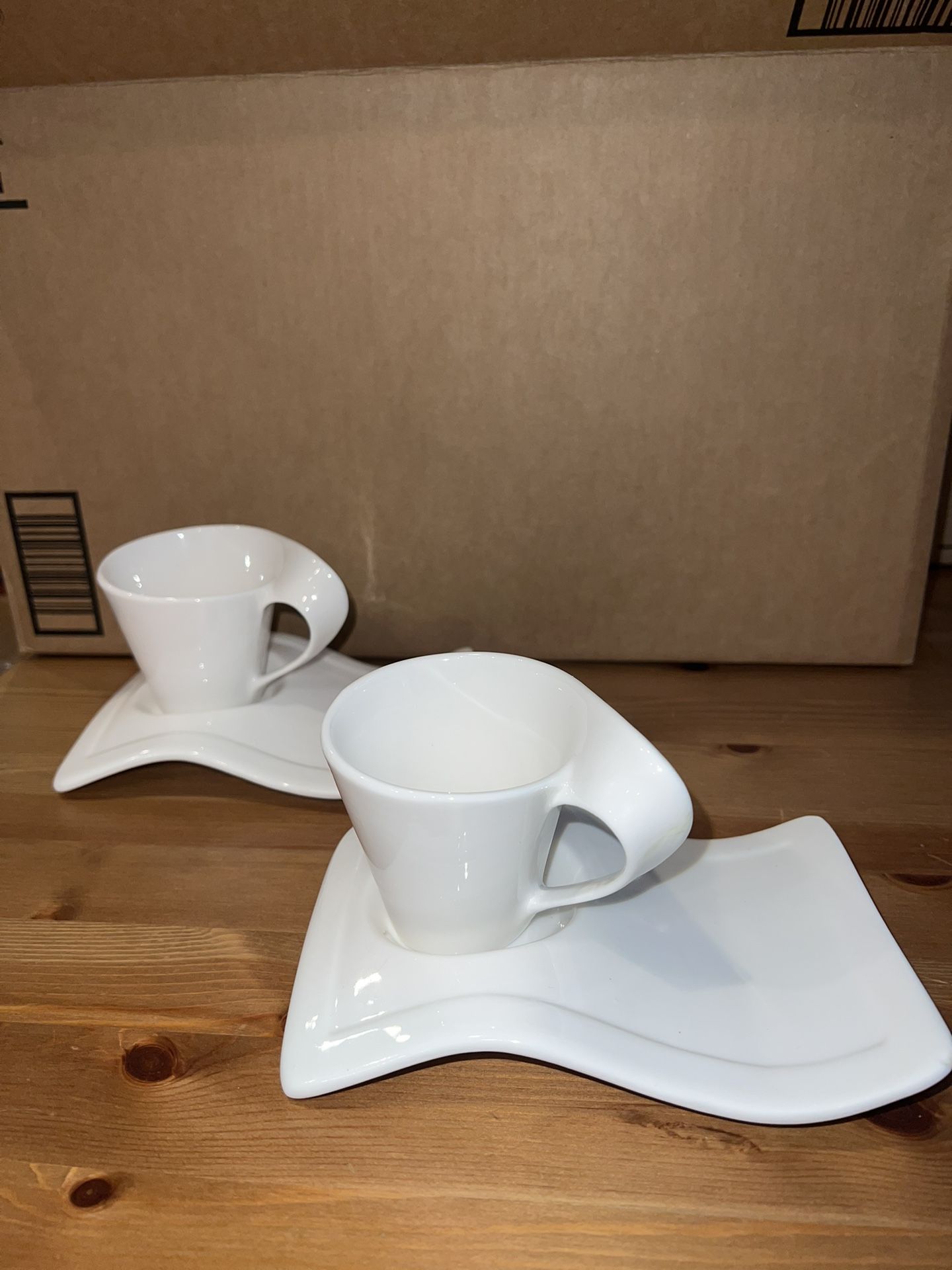 Modern 4oz Espresso Cup & Plate Set – 2 Pieces