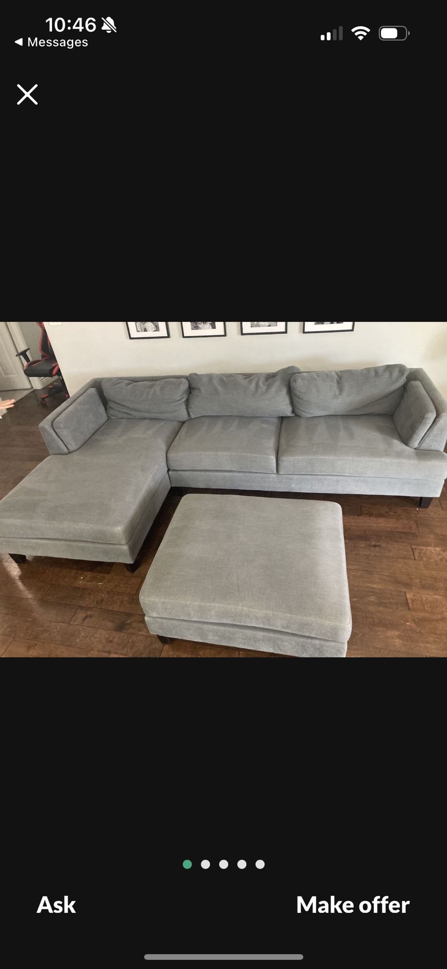 Sectional Sofa And Ottoman
