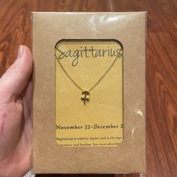 Zodiac Sign 18K Gold Plated Necklace 18” Sagittarius 