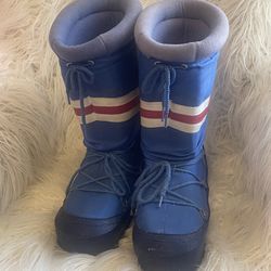VTG Moon Boots Snow Boots Red White and Blue Lace Up Men 11-12 Women 10.5-11.5 S