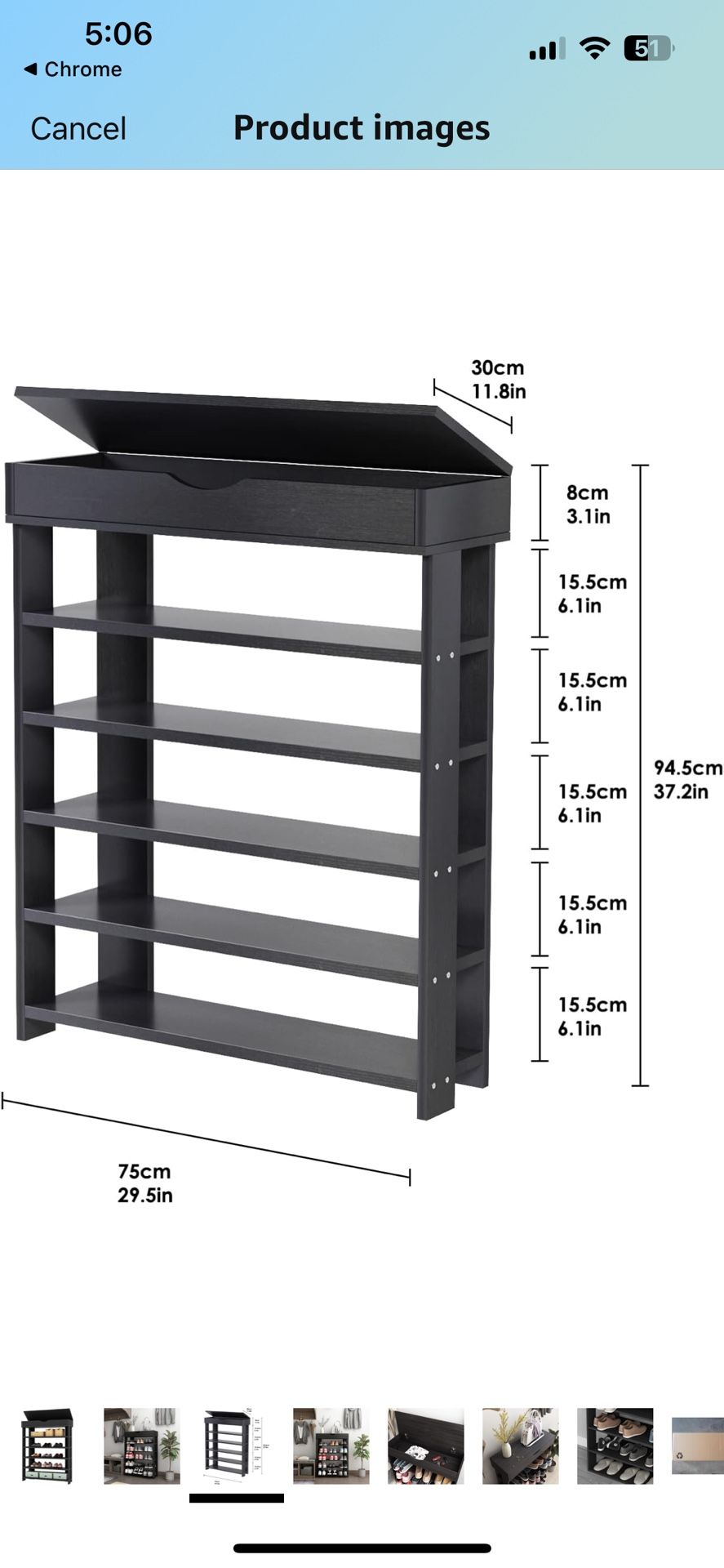 6 Tier Shoe Cabinet