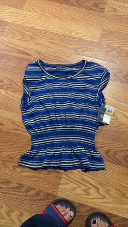 Women's Striped Peplum Top with Tags