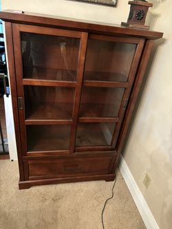 Bookcase With Glass Sliding Doors
