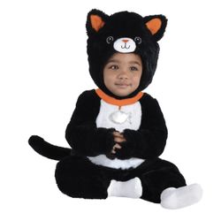 Cuddly baby black cat costume. Size 0-6 months. 