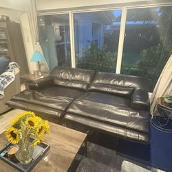 Dark Brown Leather Couch