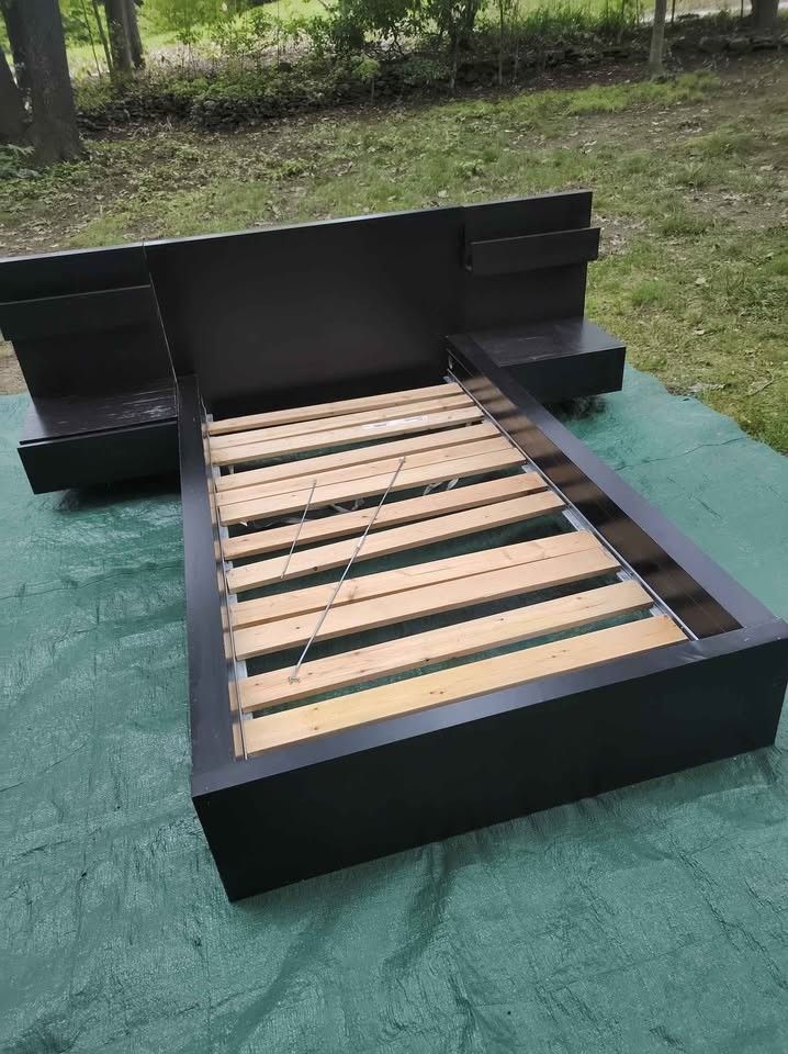 Ikea MALM Twin Bed With End Tables
