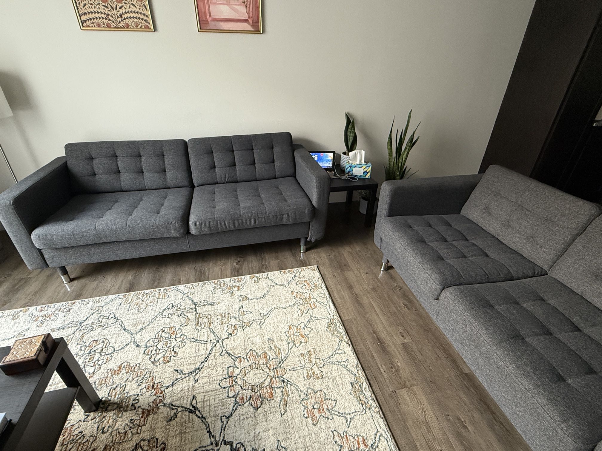 IKEA MORABO Sofa Set (2 Pieces) - Dark Gray