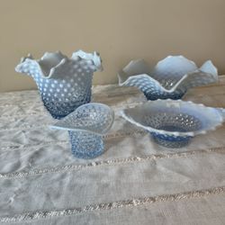 Smokey Blue Hobnail/Duncan miller Glass