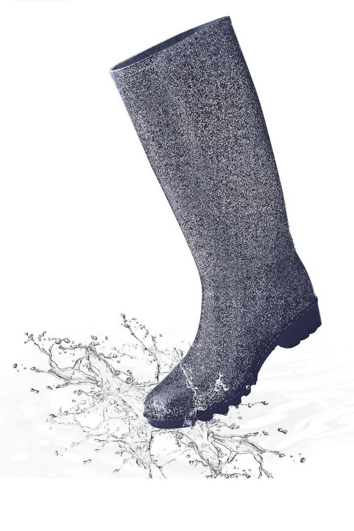 New Size 6 . KomForme Women’s Knee High Waterproof Rain Boots Glitter, Matte and Gradient