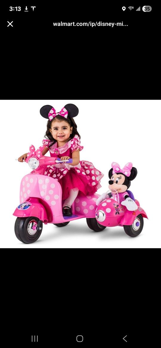 Electric Scooter With Sidecar Minnie Mouse Happy Helpers Sidecar