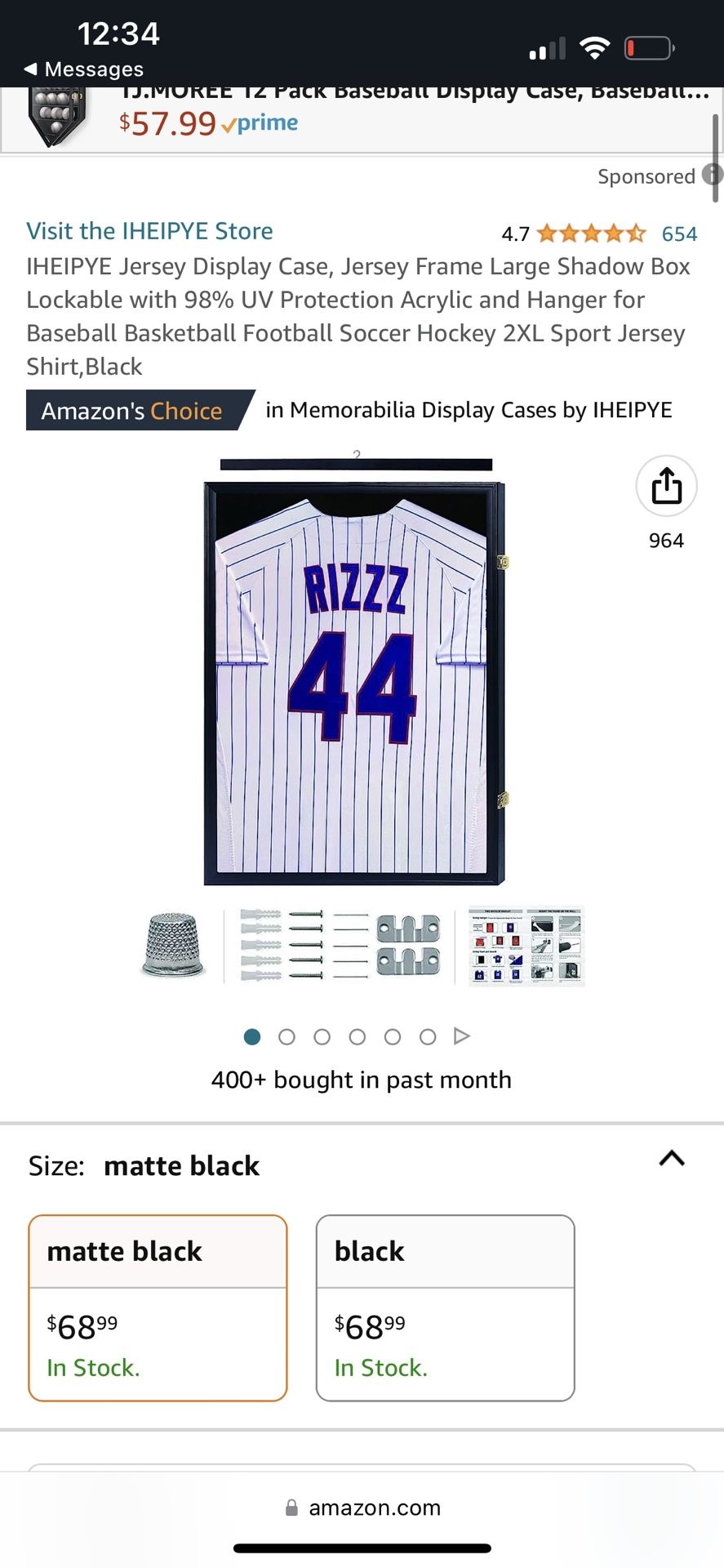 IHEIPYE Jersey Display Case, Jersey Frame Large Shadow Box Lockable with 98% UV Protection Acrylic and Hanger for Baseball Basketball Football Soccer