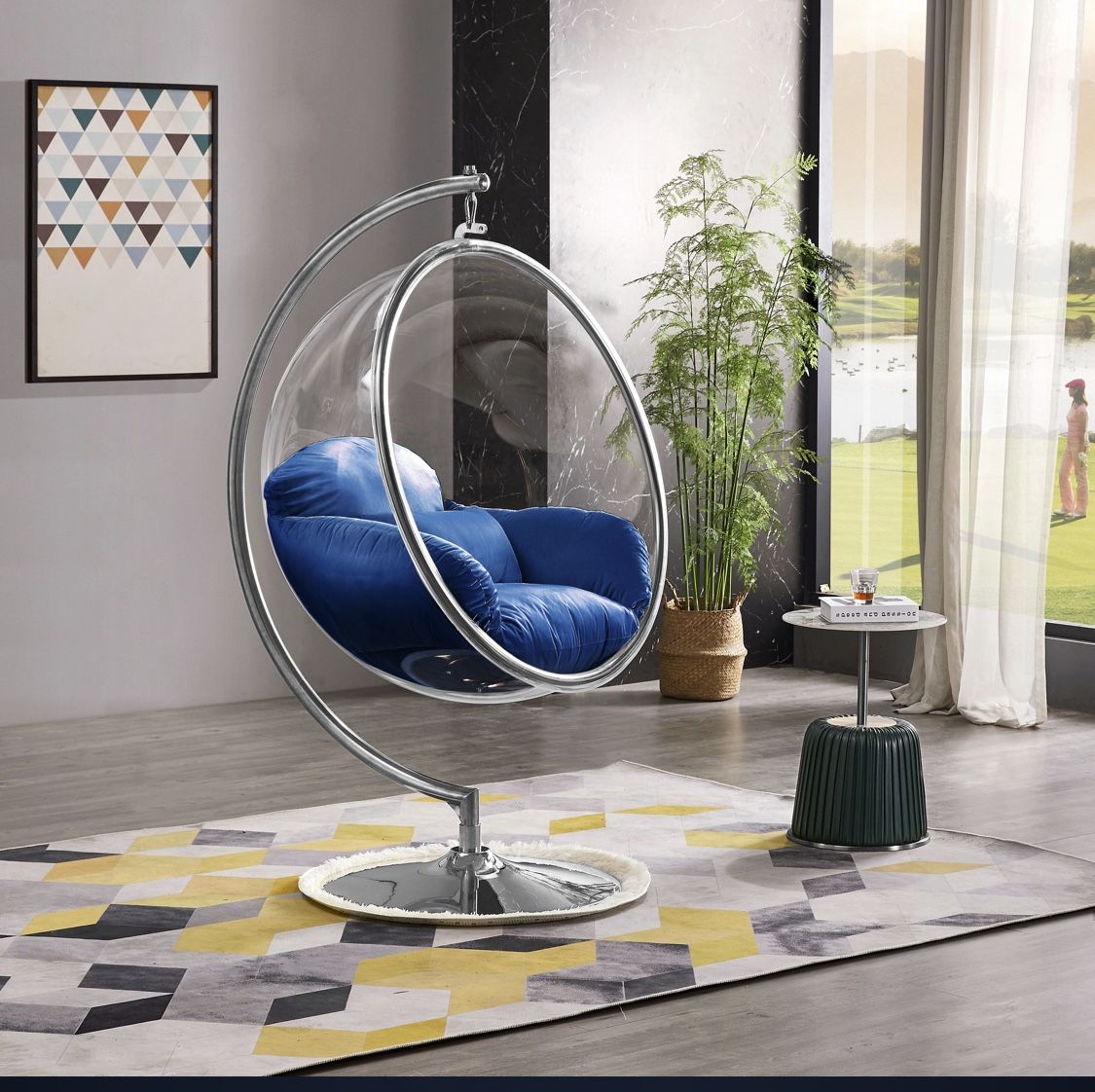 Brand New Silver Acrylic Hanging Chair