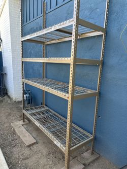 Adjustable 3-Shelves Metal Racks With Wire Mesh Decking.  