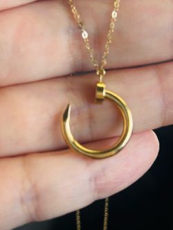 18k gold nail necklace