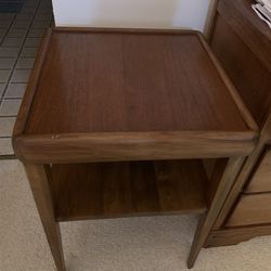 Solid wood Table w/shelf…17.3/4”x17.3/4” Square..25.1/2”High