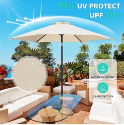 Sun umbrella, 2.28m (7.5 ft), khaki — brand new