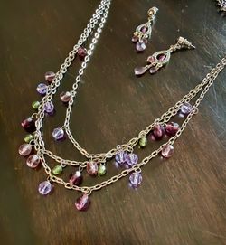 Curated Purple Jewelry Set – Vintage Monet Earrings & Paparazzi Necklace