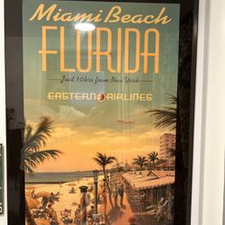 Vintage Look Miami Wall Picture $40