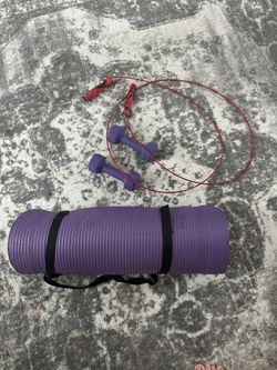 Dumb Bells And Yoga Mat Jump Rope 