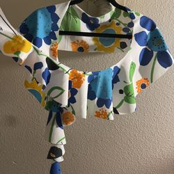 Ruffle Edge Floral  Accent Scarf  Shawl 