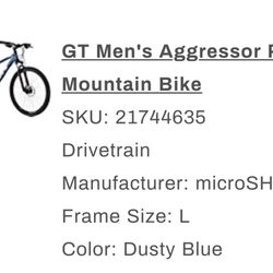 GT Men's Aggressor Pro Mountain Bike