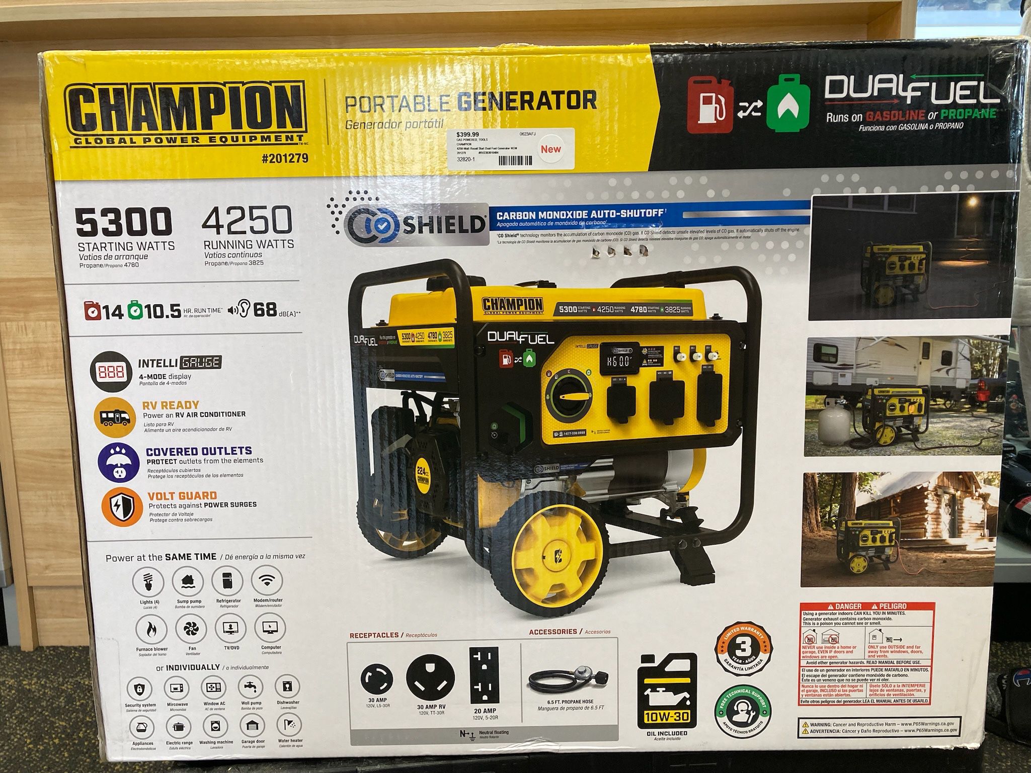 CHAMPION (contact info removed)W Recoil Start Dual Fuel Generator