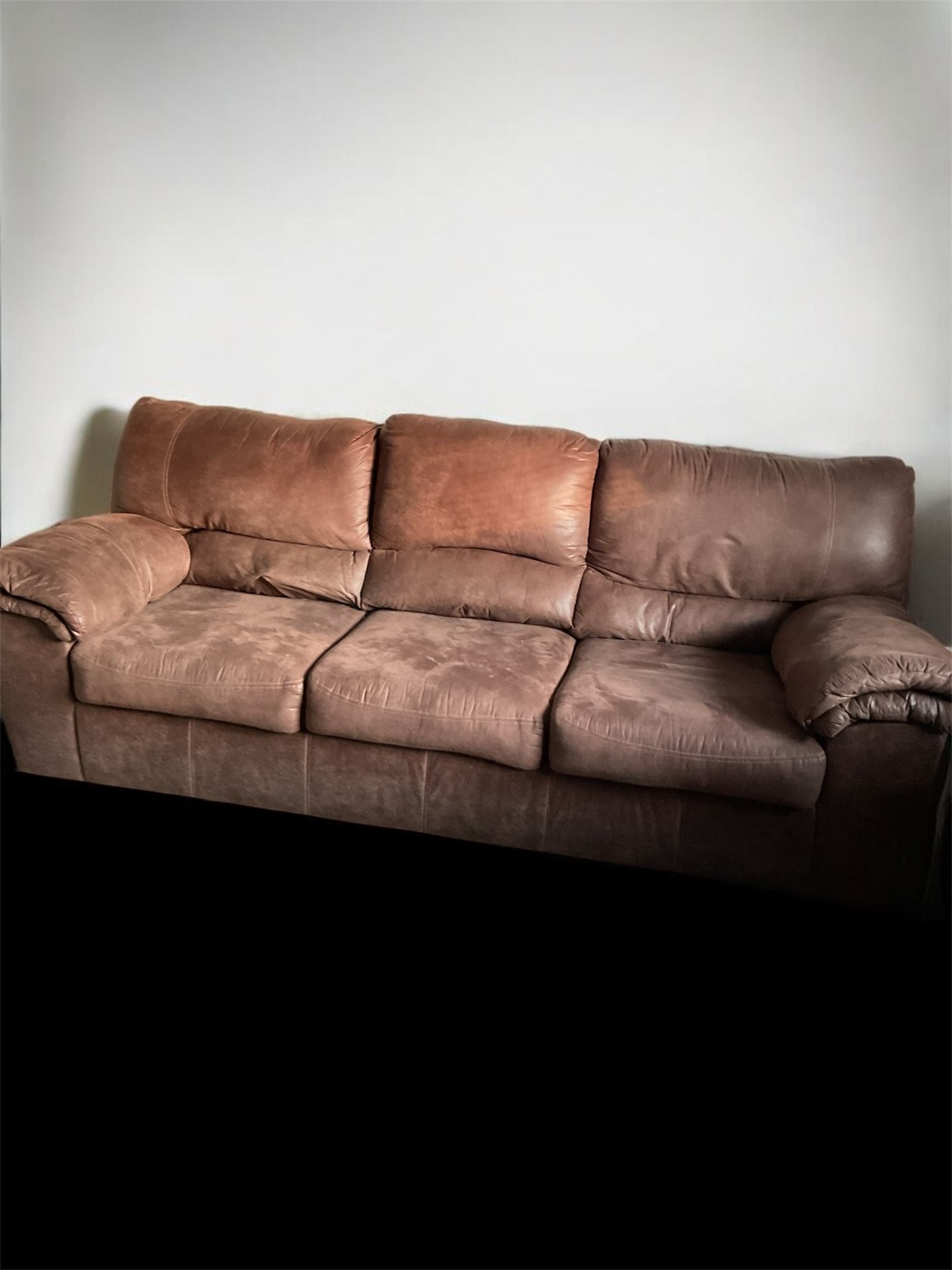 Microsuede Brown Couch & Chair