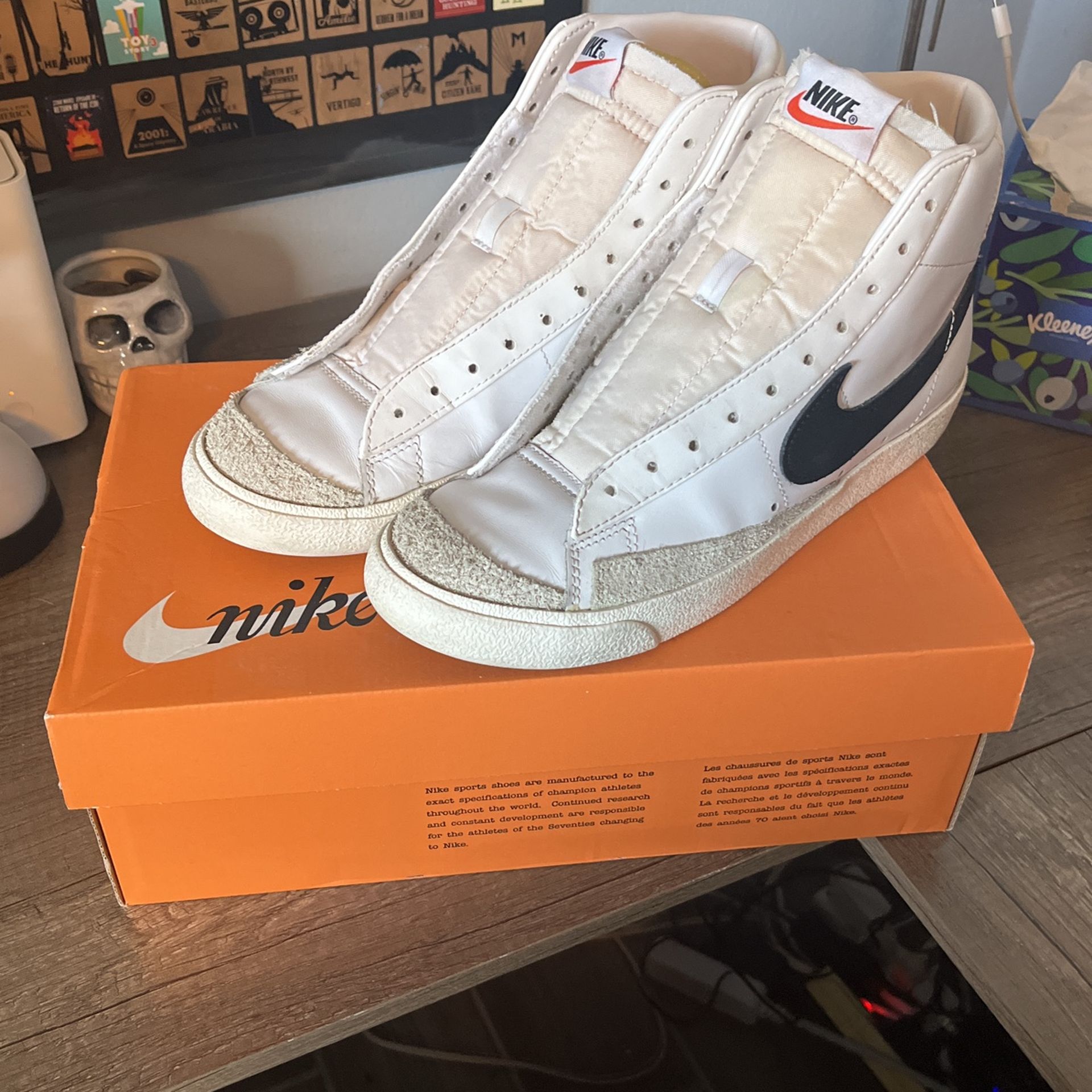 Nike Blazer Mid ‘77 Suede Black/Photon Dust Black/White Unisex Men’s Size 8 Women’s Size 9.5 Great Condition In Box