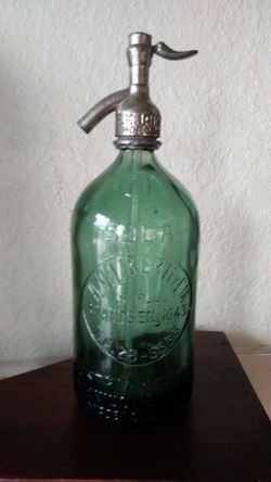 Vintage Glass Siphon Soda Bottle