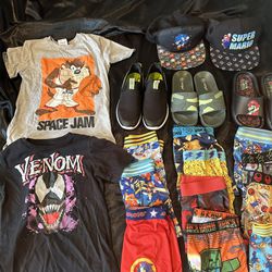 Summer Boys Size Small 6/7 Clothing Lot Shirts Underwear Hats Shoes Size 1