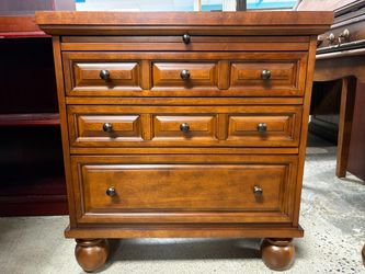 PIER 1 Ashworth Chestnut Brown Bedside Chest
