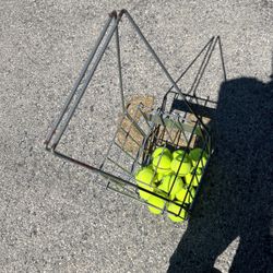 Tennis Hopper Rack With Balls And racket