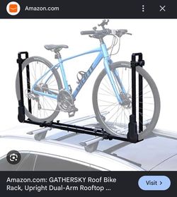 GATHERSKY Roof Bike Rack - Upright Dual-Arm, Black